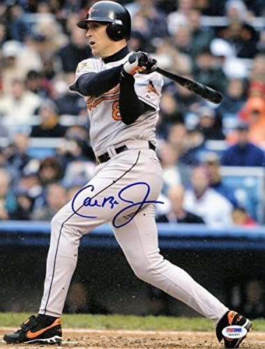 Cal Ripken Jr. חתום חתימה עם חתימה 11x14 דרך Orioles דרך Bat PSA 4A33847 - תמונות MLB עם חתימה
