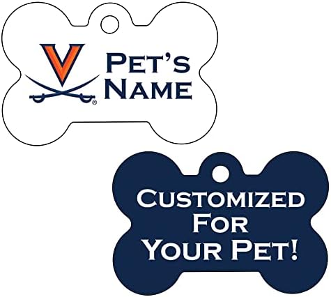 וירג ' יניה קאבלירס 2-צדדי חיות מחמד מזהה כלב תג / רישיון רשמי / אישית עבור חיית המחמד שלך