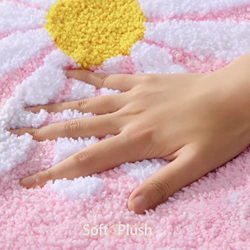 שטיחי אמבטיה ורודים מחצלת אמבטיה חיננית חמודה לבנה וצהוב שטיח שטיח פרחים צהוב שאינו מחליק שטיח רצפה מיקרופייבר אמבטיה