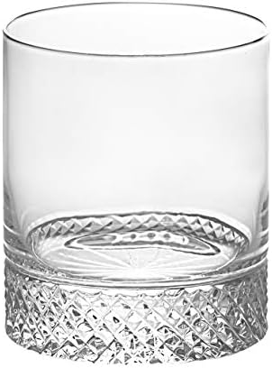 כוס כוס - כפול מיושן-סט של 6 כוסות - כוסות קריסטל מעוצבות יפהפיות-לוויסקי - בורבון - מים - משקאות-כוסות שתייה-13 עוז.